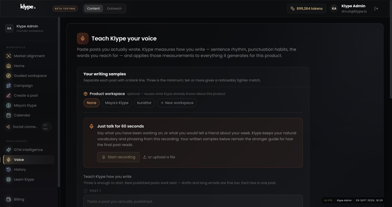 Voice in the Klype platform
