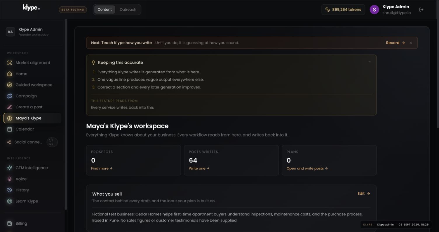 Getting started in the Klype platform